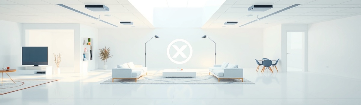 Ultra High Resolution digital art (3D) of a conceptual abstract representation of a small living space transforming into a vast, open environment. The scene presents an aerial view capturing a wide scope with a central focal point on a metaphorical expansion symbol, emphasizing the transformation. Main light source is from the top left, creating soft ambient lighting and subtle shadows to highlight depth. The composition follows the rule of thirds, dynamically arranged with ample negative space to suggest openness. The environment is depicted with cool tones of whites and light blues, accented by soft pastels, achieving high color harmony with complementary contrasts to enhance the sense of openness and tranquility. The overall mood is optimistic and airy, imparting a sense of possibility and comfort, marked by ultra detailed, epic composition